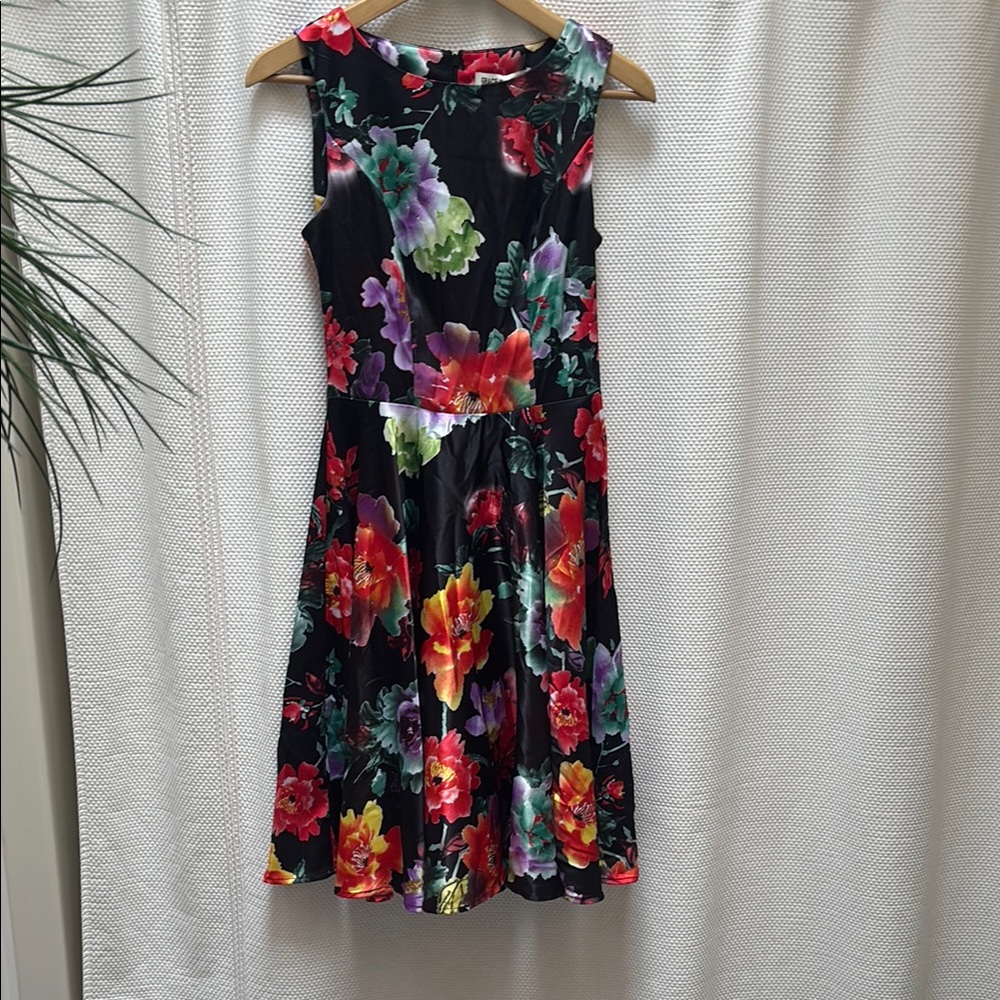 Grace Karin Floral Fit and Flare Midi Dress Sleeveless Crew Neck Derby NWT